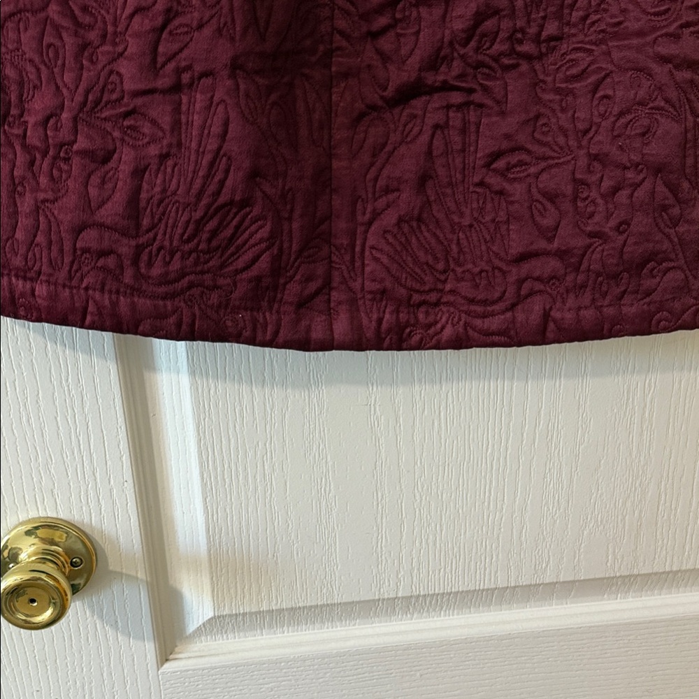 Anthropologie Burgundy Embroidered Mini Skirt - Picture 5 of 9